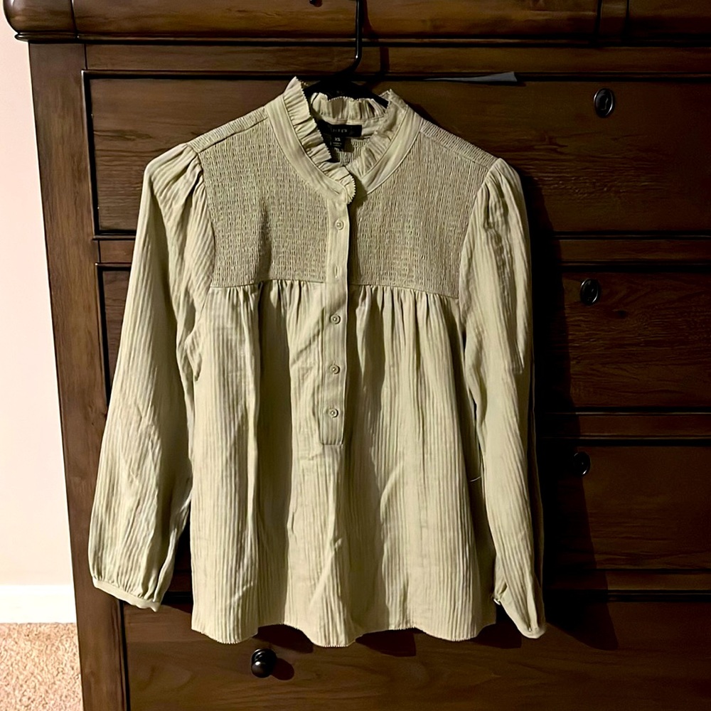 JCrew long sleeve soft gauze garden top